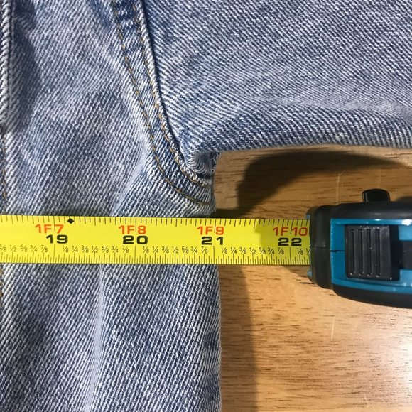 Le Lis Collection Women's Medium Long Line Blue Jean Denim Jacket Button Front P - Picture 10 of 13